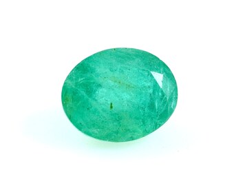 Zertifizierter natürlicher Smaragd von 3,20 Ct, zertifizierter oval geschnittener facettierter Smaragd-Lose Edelstein 8x10x6 MM cod52