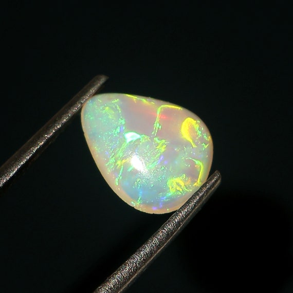 Certified Natural Australian Fire Opal Pear Cabochon Loose