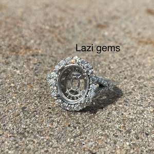 10x12MM Oval Semi Mount Ring-Moissanite Without Stone Ring-ewelry Ring-14K White Gold Prong Setting Ring Ready To Set