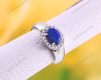 Lapis Lazuli Ring, 925 Silver Rings, 6x8 mm Oval Shape Blue Lapis Ring, Gemstone Silver Ring, Gift For Her, Lapis Ring, Blue Lapis Ring