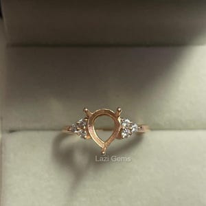 Pear Stone Sterling Silver Ring Setting: 9x13mm Prong, Handmade Jewelry Supply