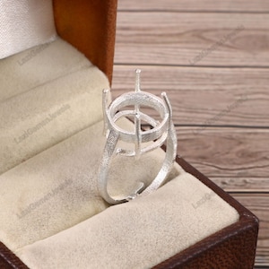 13x13mm Round Semi mount Ring, Semi Mount Halo Ring, 925 Sterling Silver ring, Wedding Ring, Engagement Ring, Ready to set your own stone