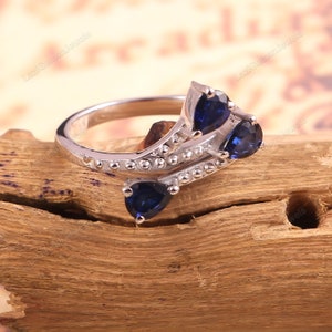 Blue Sapphire Ring , Art Deco Ring , Statement Ring , Gemstone Ring , Sapphire Ring , Wedding Rings , Jewelry Ring , Boho Ring . Gift him