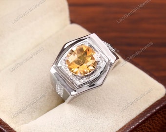 Citrine Ring/ November Birthstone Ring/ Gemstone Ring/ Minimalist Ring/ Gift For Her 925 sterling silver