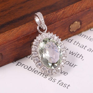natural green amethyst pendent green amethyst necklaces 925 sterling silver