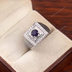 iolite ring  925 sterling silver ring