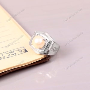 Natural Pearl Ring , 925 Sterling Silver Ring, Jewelry Pearl Ring, Pearl Ring, Rings for Women, Gifts for Girls, Pearl Silver Jewelry Ring