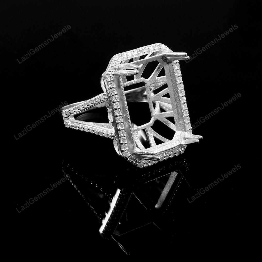 13x18 Mm Rectangle Semi Mount Ringbride Ringwithout Stone Ring