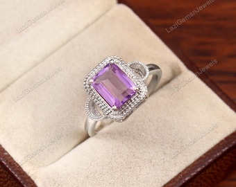 Amethyst Ring, Birthstone Ring, Purple Jewelry, Anniversary Rings, Anniversary Gift, Bridesmaids Gift, 100% 925 Silver Engagement ring