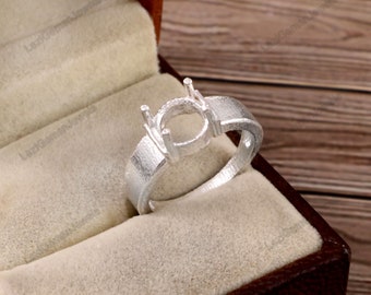 8x8mm Round Semi Mount Ring-Without Stone Ring-Ready To be Set With Your Own Stone-Mount Ring-925 Sterling Silver Ring-Prong Setting Ring