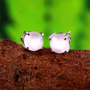 moonstone studs, moonstone jewelry, sterling silver, birthstone earrings, minimalist jewelry, boho earrings, 7 mm earrings, small stud