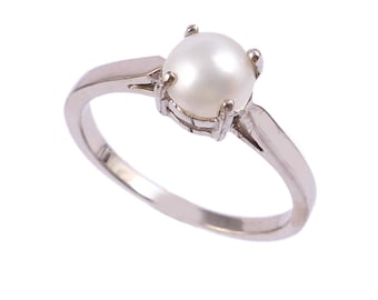 Natural Pearl Ring Statement 925 Sterling Silver Ring Minimalist Birthday Gift For Women