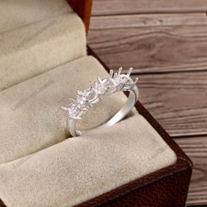 4X4MM Round Semi Mount Ring-Silver Mount Ring-Without Main Stone Ring-925 Sterling Silver Ring-Prong Setting Ring jewelry making