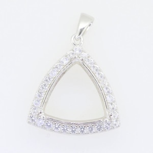 Semi Mount Pendant 2 mm - 20 mm trillion Pendant Settings Silver trillion Pendant Blank Round Pendant Setting Silver mount Pendant Mountings