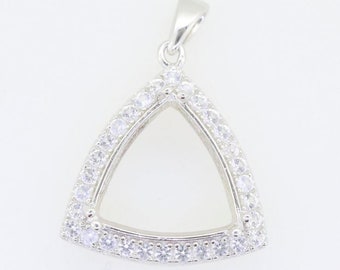 Semi Mount Pendant 2 mm - 20 mm trillion Pendant Settings Silver trillion Pendant Blank Round Pendant Setting Silver mount Pendant Mountings