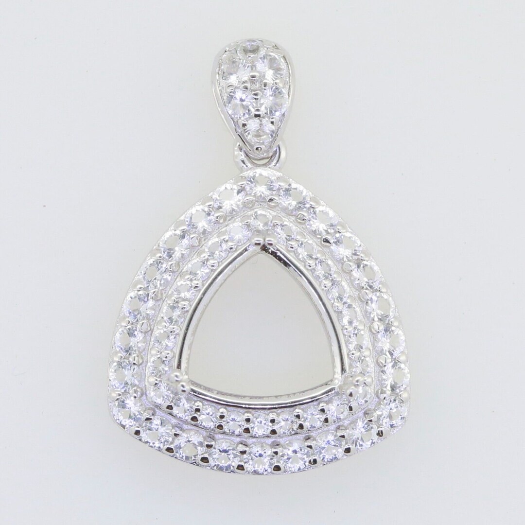 Semi Mount Pendant 2 Mm 20 Mm Trillion Pendant Settings Silver Trillion