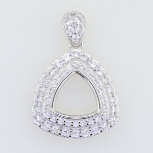 Semi Mount Pendant 2 mm - 20 mm trillion Pendant Settings Silver trillion Pendant Blank Round Pendant Setting Silver Round Pendant Mountings