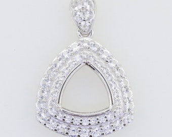 Semi Mount Pendant 2 mm - 20 mm trillion Pendant Settings Silver trillion Pendant Blank Round Pendant Setting Silver Round Pendant Mountings