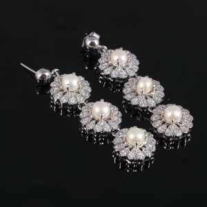 Natural Pearl Earrings - 925 Sterling Silver, Freshwater Pearl Earrings, Bridesmaids Jewelry Wedding Earrings  Gift For her