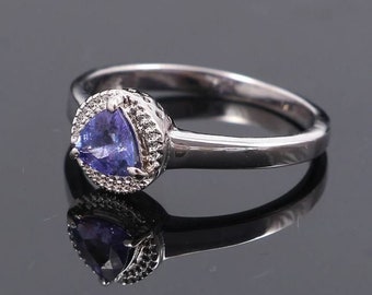 Tanzanite ring 925 sterling silver wedding ring women ring statement ring