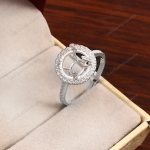 9 mm Round Semi Mount Ring Without Stone Round Prong Setting Ring 925 Sterling Silver Ring Ready To Set Ring