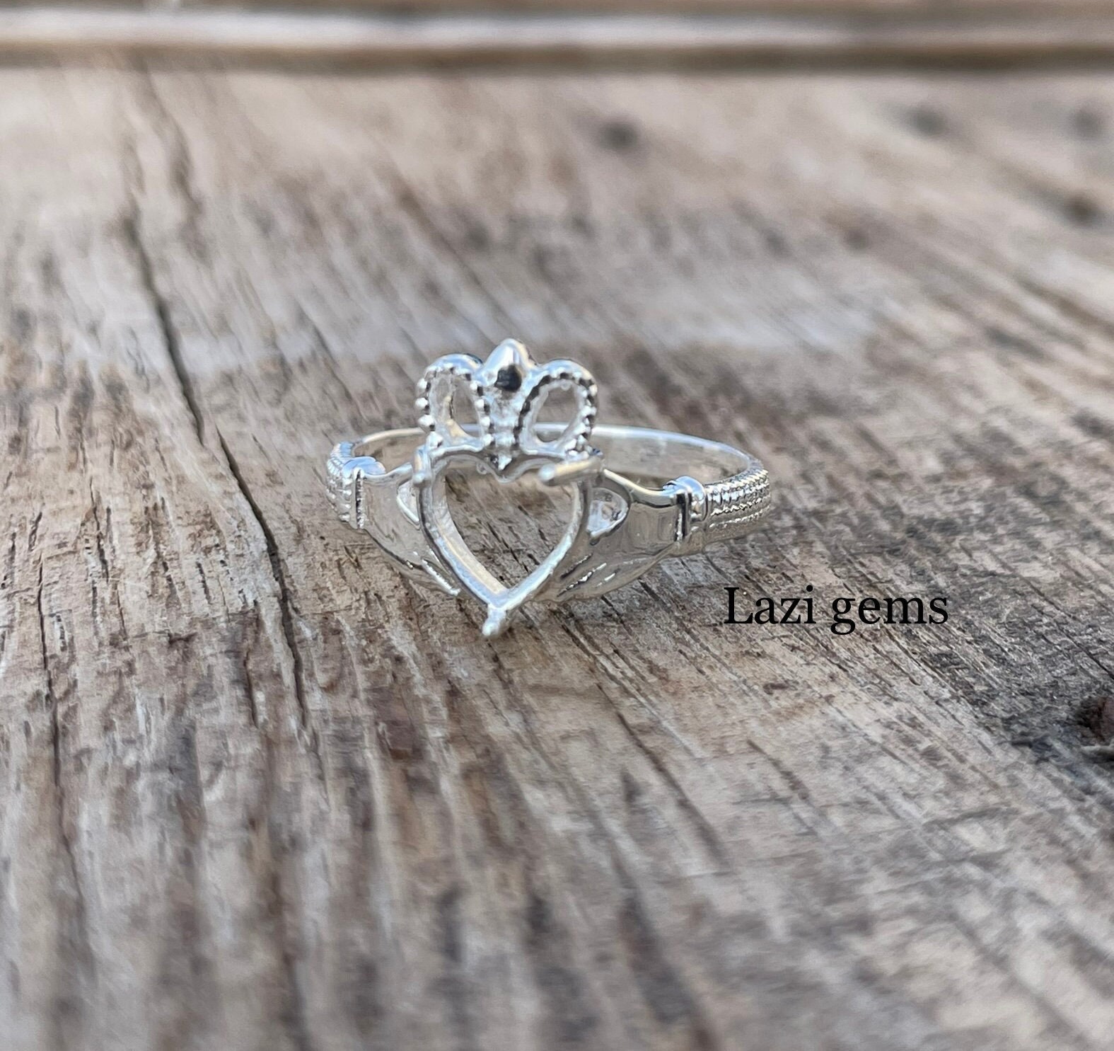 7x7MM Heart shape Semi mount Ring with out stone ring blank stone ring Prong Setting ring 925 sterling silver 10x10MM Heart shape semi mount