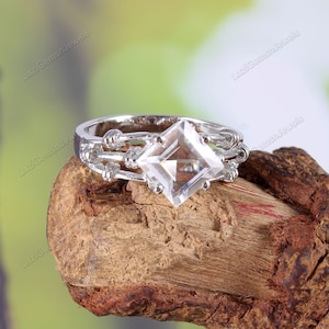 Rock Crystal Quartz Ring 925 Sterling Silver Vintage Ring Minimalist Ring Jewelry Ring Wedding Ring Boho Jewelry Anniversary Gift Women