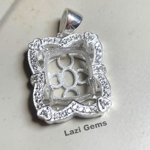 Pendentif semi-monture, pendentif en argent sterling 925, taille de sertissage 4 x 6 mm, 5 x 7 mm, 6 x 8 mm, 7 x 9 mm, 8 x 10 mm, 9 x 11 mm Pendentif pierre de forme ovale