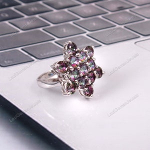 Natural Mystic Topaz Ring , 925 Sterling Silver Ring , Jewelry Silver Ring , Oval Mystic Topaz Ring , Birthstone Ring , Designer Ring