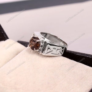 smoky Quartz Ring  statement ring minimalist ring 925 sterling silver brown gemstone ring Birthstone ring