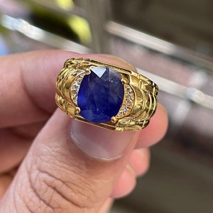 Blue Sapphire Ring engagement silver ring ,oval cut blue gemstone,gift for mom,September birthstone 925 sterling silver