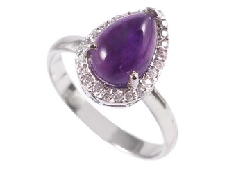 Amethyst Ring Sterling Silver, February Birthstone Ring, Purple Gemstone Ring, Amethyst Jewellery 925 sterling silver Ring