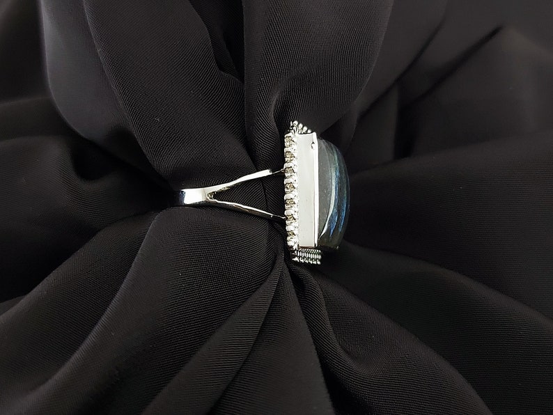 Natural Labradorite Ring,925 sterling Silver Minimalist Ring Vintage Statement Boho Jewelry Handmade Ring Dainty Cocktail Ring Promise Ring