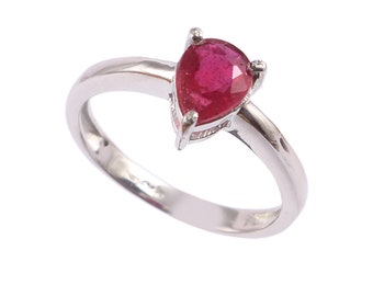 Natural Ruby Ring in Solid Gold | July Birthstone Ring