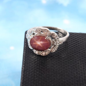 Ruby Star Sapphire Ring 925 Sterling Silver Minimalist Ring Jewelry Ring Dainty Statement Ring Boho Jewelry Anniversary Gift Promise Ring
