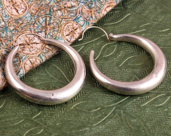 Earrings Silver hoop Earrings 925 Sterling Silver 1.90 inch Women Fashion Jewelry Vintage Earrings Napali Jewelry jewelry Art Daco Earrings