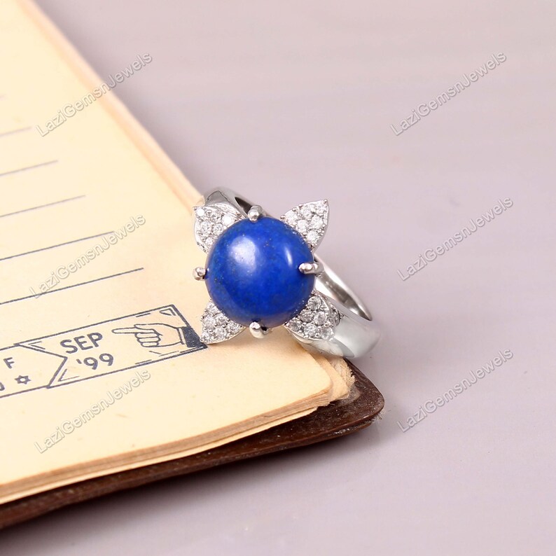 Lapis Lazuli ring, handmade ring, 92.5% sterling silver ring, silver lapis ring, gemstone ring, sterling silver ring, handmade ring, lapis image 1