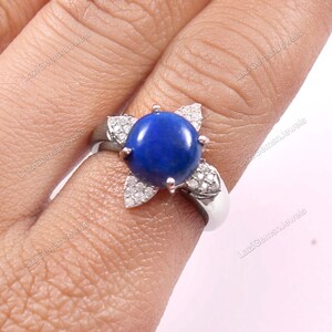 Lapis Lazuli ring, handmade ring, 92.5% sterling silver ring, silver lapis ring, gemstone ring, sterling silver ring, handmade ring, lapis image 3