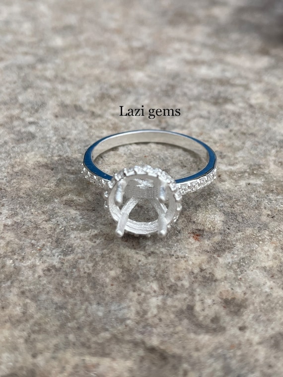 7x7mm Round Semi Mount Ring-silver Mount Ring-without Main Stone