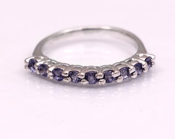 Iolite Ring  Half Eternity Ring Gemstone Ring 925 sterling silver jewelry gemstonering