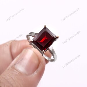 Natural Garnet Ring - Jewelry 925 Sterling Silver Garnet Gemstone Ring - January Birthstone - Jewelry - Personalized Gifts - Gift for Her