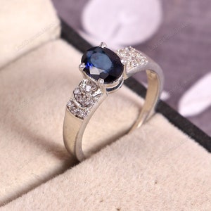 Natural Sapphire Ring , Art Deco Ring , Statement Ring , 925 Sterling Silver , September Birthstone Ring , Minimalist Ring , Christmas gifts