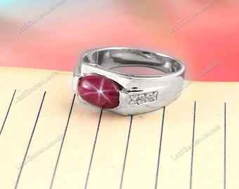 Ruby Star sapphire Ring, Jewelry Ring, Women Ring, 925 Silver Ring , Natural Ruby Star , Statement Ring, Gemstone Ring, Gift For Love