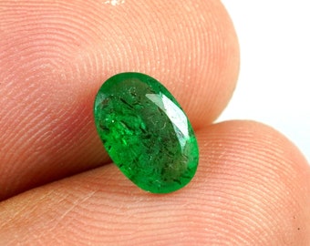 6x9mm  1.10 Cts natural emerald,green emerald cut oval,Loose emerald cut gems Oval Shape Zambia Mines Emerald