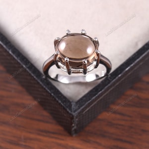 Smoky Quartz Ring,Cocktail Band Ring,Jewelry Ring,Statement Art Deco Ring,925 Sterling Silver,Bohemian Ring Vintage Ring Jewelry Ring