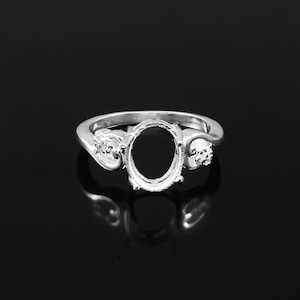 8x10MM Oval semi mount ring prong setting ring balnk ring with out stone ring Setting ring