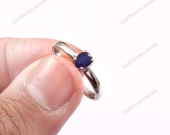 Sapphire Ring-Wedding Sapphire Ring-Blue Sapphire Ring-Sapphire Birthstone Ring-Sapphire Silver Ring-Round Cut Sapphire Ring-Promise Ring