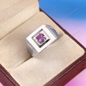 925 Sterling Silver Amethyst Ring , Silver Amethyst Ring, Amethyst Bezel Ring, Gift For Her, Purple Gemstone Ring, Jewelry Ring