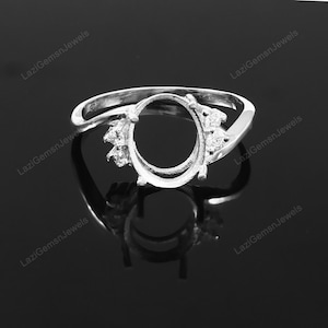 10X12mm Oval Semi mount Ring, Personalized Wedding Ring,Unique Ring-Without Stone Ring Engagement Ring,Prong Setting Ring All Size available