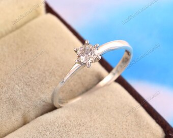 Moissanite Ring ,Diamond Ring , Jewelry Ring , Solitaire Stackable Ring , Wedding Ring , Anniversary Ring , Promise Ring , Bridal Ring ,